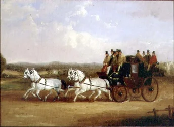 El coche de Brighton en el camino abierto