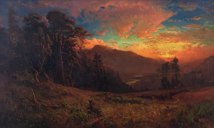 Atardecer otoñal en el río Ruso
