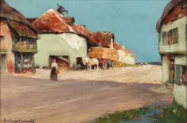 Carro de heno, un pueblo de Normandía