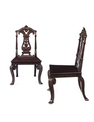 Par de sillas de vestíbulo de Jorge II, ejecutadas por James Moore el Joven, hacia 1727-31