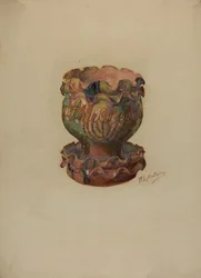 Maceta y bandeja alemanas de Pensilvania, c. 1936