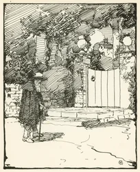 Ilustración para The Deserted Village de Oliver Goldsmith (litografía en color)