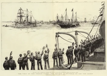 La visita de la flota francesa, la revisión en Spithead por Su Majestad La Reina