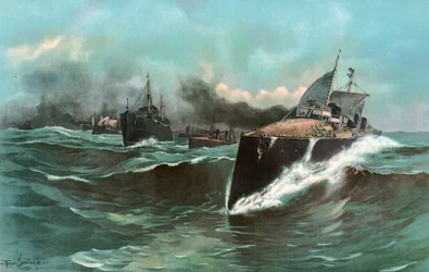 La flotilla de torpederos de España en ruta desde las Canarias a Puerto Rico