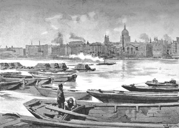 Catedral de San Pablo desde la orilla sur del río, 1891