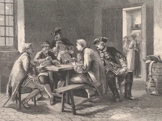 Soldados jugando a las cartas, de Illustrated London News, 4 de mayo de 1861