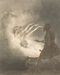Macbeth y la aparición de la cabeza armada