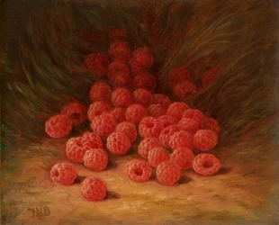 Frambuesas rojas en el bosque 1866 (Óleo sobre tabla)