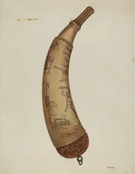 Cuerno de pólvora, c. 1940