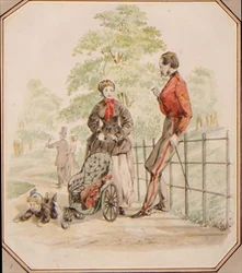 Una joven niñera descuidando a su cargo, c.1865