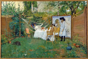 Desayuno al aire libre alrededor de 1888