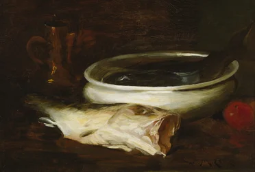 Pescado y naturaleza muerta