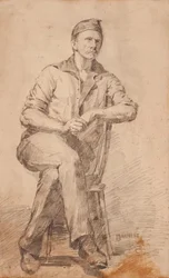 Hombre sentado, c. 1870