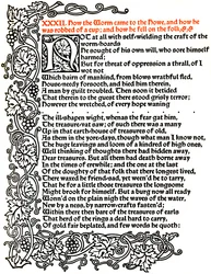 Kelmscott Press: Página del cuento de Beowulf impresa en tipo Troy, c.1895, 1914