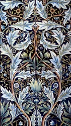 Panel de revestimiento de pared (66 azulejos) hecho por William Morris y William Frend de Morgan en loza
