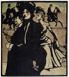 Aristócratas en las carreras, Londres - en "Tipos de Londres", de William Nicholson (1872-1949), ed Floury