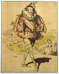 Chicot, ilustración de "Characters of Romance", publicado por primera vez en 1900 (litografía en color)