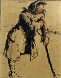 John Silver, ilustración de "Characters of Romance", publicado por primera vez en 1900 (litografía en color)