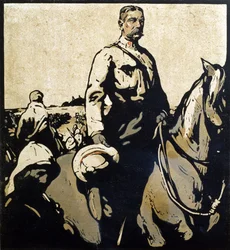 Lord Kitchener (1850-1916) ilustración de "Twelve Portraits - Second Series", publicada en 1899 (xilografía coloreada a mano)