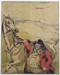 Mr Jorrocks, ilustración de "Characters of Romance", publicada por primera vez en 1900 (litografía en color)