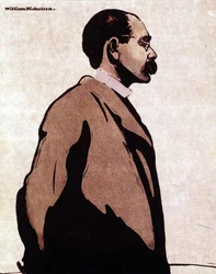 Retrato de Rudyard Kipling - por William Nicholson (1872-1949)