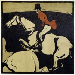 Montar: El hombre a caballo - por William Nicholson (1872-1949)