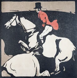 El mes de enero: La caza, de "Un almanaque de doce deportes", con palabras de Rudyard Kipling, publicado por primera vez por William Heinemann