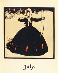 El mes de julio, de "Un almanaque de doce deportes", con palabras de Rudyard Kipling, publicado por primera vez por William Heinemann