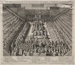 Salón de Westminster, Interior, con el juicio del Conde de Strafford