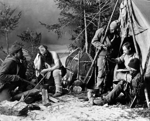 Vida del trampero en Canadá, foto de Nottman, circa 1890