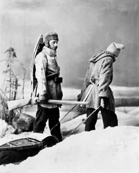 Vida del trampero en Canadá, foto de Nottman, circa 1890