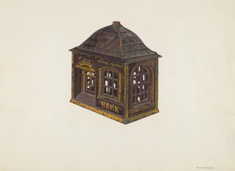 Banco de ahorros casero, c. 1940