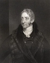Cropley Ashley Cooper, 6º Conde de Shaftesbury, grabado por W. Holl (1807-71), de 
