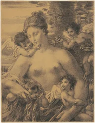 Desnudo con querubines