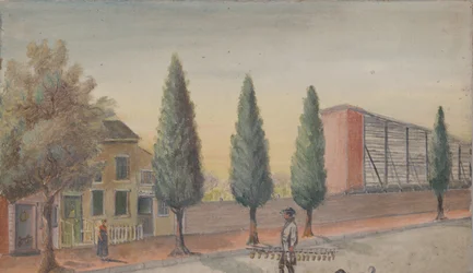 Vendedor de fresas, 1870s