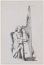 John Parry tocando el arpa, c. 1760-1780