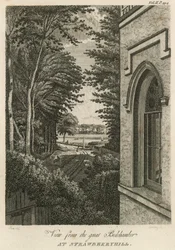 Vista desde la gran cámara en Strawberry Hill, Londres