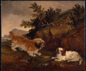 Paisaje con spaniel y terrier