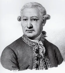 Retrato de Giovanni Alessandro Brambilla (1728-1800), Barón de Carpiano, anatomista, patólogo y médico italiano, grabado