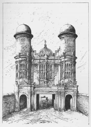 La Puerta de King Street, Westminster, demolida en 1723, c. 1897