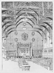 El Aula de la Escuela de Westminster, Antiguamente el Dormitorio del Abad, c1897