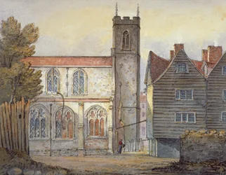 Iglesia de Santa Catalina junto a la Torre, Stepney, Londres, 1815