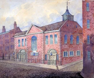 Vista de la iglesia de San Jorge el Mártir, Queen Square, Holborn, Londres, c. 1815
