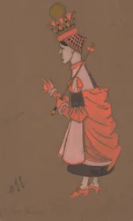 Reina Roja (diseño de vestuario para Alicia en el País de las Maravillas) 1915)