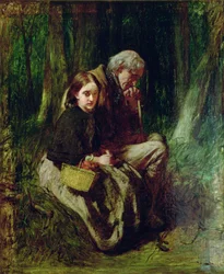 La pequeña Nell y su abuelo en el bosque