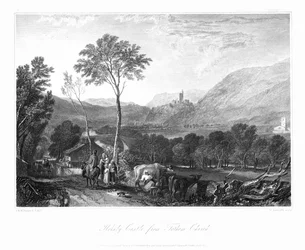 Castillo de Hornby desde la iglesia de Tatham, c. 1822