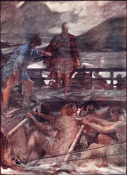 César y el piloto, ilustración de "Plutarch