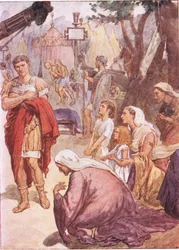 Coriolano y las matronas de Roma, de Vidas de Plutarco publicado por T C & E C Jack Ltd