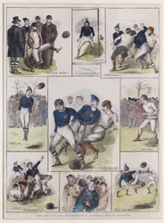 Bocetos del partido internacional de fútbol, Glasgow, 1872