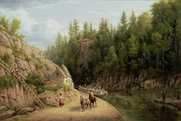 Canal Erie en Little Falls, Nueva York, 1884